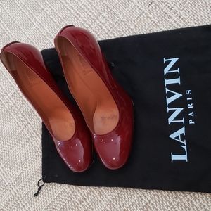 Lanvin Paris Dress Heels, Burgundy , size 38 1/2